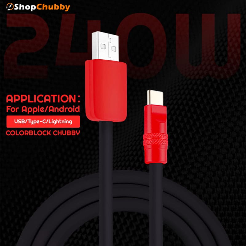 "Black Chubby" 240W Charging Cable With Color Connectors