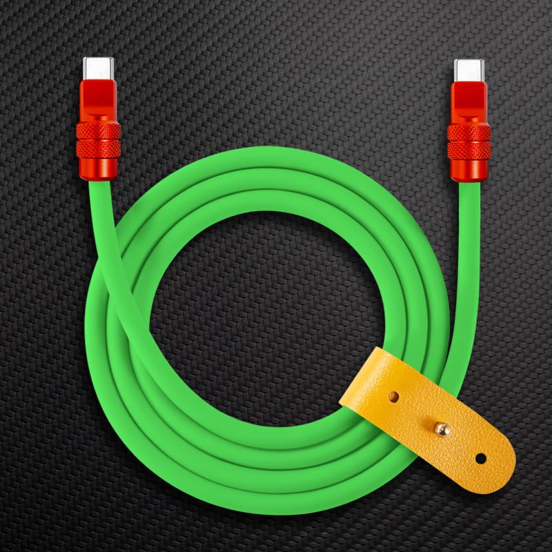 "Anodized" 240W Reflective Shine Charge Cable C+Lightning