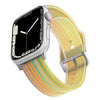"Jelly Rainbow" Translucent Frosted Silicone D-Buckle Band For Apple Watch - Yellow Rainbow