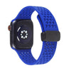 Silicone Folding Magnetic Buckle Watch Band For Apple Watch - Royal Blue