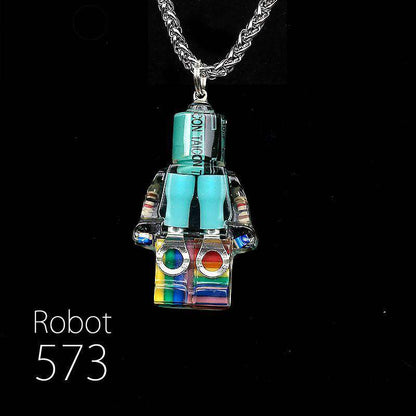 "Cyber Chic" Rainbow Robot Pendant