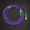 "Colorblock Chubby" Colorful Braided Fast Charging Cable - Purple