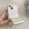 "Floral Charm" Leather Magnetic Flip Stand Case for iPhone (Perfect Valentine Gift) - White2