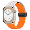 "Foldable Band" Magnetic Silicone Band For Apple Watch - White & Orange